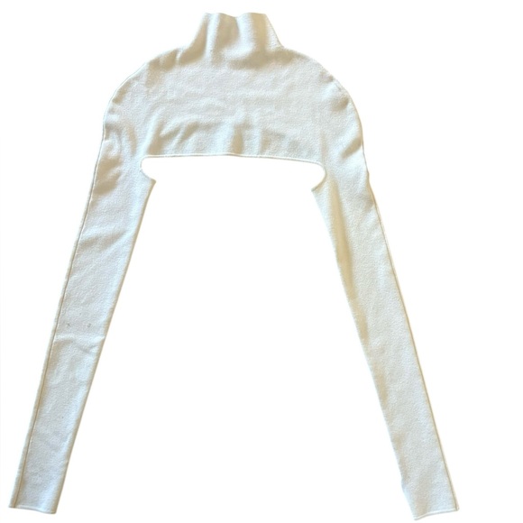 Dion Lee Ivory Merino Wool Ribbed Knit Bolero Shrug with Thumbholes Size XS